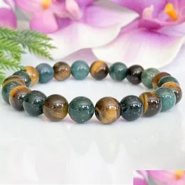 Bärade MG1549 Strand Moss Agate Tiger Stone Armband Healing Crystals Nce Gemstone Yoga Fashion Womens Luck Jewelry Drop Delivery Bra Dhfec