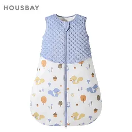 Sleeping Bags Baby Sleepsack 3-24Months Autumn Baby Sleeping Bag Blanket 1.5Tog Doudou Soft Feeling Starfish Shell Print Vest Style 231031