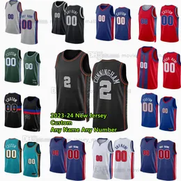 Bojan Bogdanovic Custom Printed 2023-24 Season Basketball Jerseys Joe Harris Marvin Bagley III Ausar Thompson Jaden Ivey Killian Hayes Isaiah Stewart Marcus Sasser