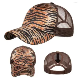 Bollmössor Hanxi Tiger Leopard Print Baseball Cap Women Summer Cotton Hats For Girls Sun Hat Visor