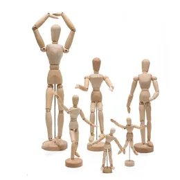 Dolls Figures Home Decor Artist Models Jointed Doll Drawing Sketch Mannequin Model Movable Limbs Wooden Hand Body Draw Action Toys 231031