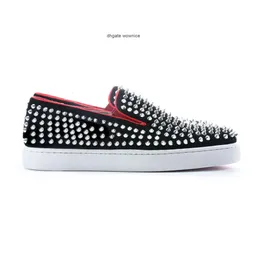 Designer Red spike spiked Platform Casual Shoes luxury sneakers Low top rivets with full nails JYQHCL Red underground shoes with one foot pedal com table leather sued