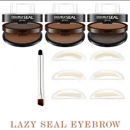 Ögonbrynsförstärkare Eyebrow Shadow Set Eyebrow Powder SEAL Waterproof Eyebrow Stamp Natural Shape Brow Pulver Pulver Quick Makeup Kit Beauty Health 231031