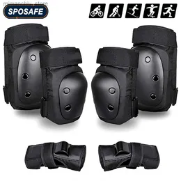 Skate Protective Gear 6pcs Youth Adult Knee Pad Elbow Pad Wrist Guard Sports Protective Gear Set for Skateboarding Roller Skating BMX Cycling Scooter Q231031