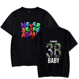 Męskie koszulki Summer Youngboy nigdy więcej nie złamał T Shirt HARAJUKU Chłopcze Dziewczęta Krótkie rękawy Mężczyźni Kobiety Kids Streetwear T-shirt C338A