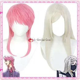 Costumi Catsuit Tokyo Revengers Sanzu Cosplay Rosa Haruchiyo Lungo Latte Biondo Fibra Resistente Al Calore Gioco di Ruolo Dei Capelli + Protezione Della Parrucca