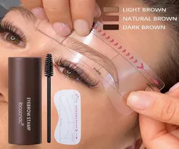 IBCCCNDC Inspired Eyebrow Tinting Kit Enhancer Eye Brow Treatments Stamp Shaping Stencil Brush Powder Graphic Helper Contouring St9366508