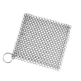 20*20cm Stainless Steel Chainmail Ring Scrubber Cast Iron Skillet Pot Cleaner Home Household Cleaning Tool