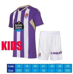 22 23 Echte Valladolid voetbaltruien Boys Weissman Fede S. Oscar Plano L. Olaza R.Alcaraz Home Away Camisetas de Futbol 2022 2023 Kids Kit voetbal shirts