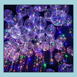 Party Decoration Light Up Bobo Balloon Luminous Transparent Party Decoration Bubble With Led Strings Drop Delivery 2021 Home Garden F Dhnmr