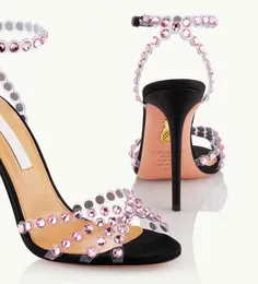 Perfect Summer Tequila Sandali in pelle PVC Donna Strappy Crystal-abbellire Tacchi alti Famous Lady Sandali sexy EU35-43 EUBOX