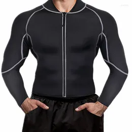 Unterhemden Sauna Taille Trainer T-Shirt Männer Gewichtsverlust Sweat Shirt Bauchkontrolle Trimmer Neopren Workout Reißverschluss Body Shaper Korsetts