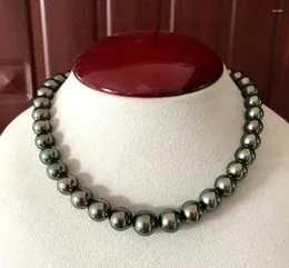 Ketten Natürliche High-End 18 "11-12mm Südsee Echte Weiße Schwarze Pfau Runde Perlenkette Frauen Luxusschmuck