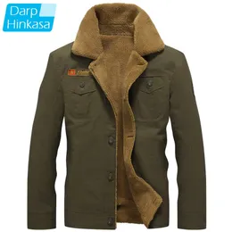 Giacche da uomo DARPHINKASA Bomber invernale da uomo Giacca da pilota Air Force Uomo caldo Collo di pelliccia da uomo Army Tactical Fleece Parka Jacket Coat 220901