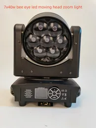 8PCS移動ヘッドライトLEDミニビーアイ7x40W 4 in1 RGBW MOVINGHEAD LED ZOOM BEAM WASH DJ DISCO CLUB PARTY PARTY LIGHT