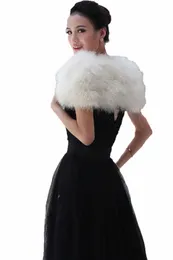 Women's Shawls Scarves Real Ostrich Feather Fur Shrug Shawls Bride Wedding Party Wraps Ivory