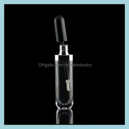 収納ボトルジャー8ml空のボトルリップグロスチューブコンテナクリアミニ補充可能なリップスバームボトルとdhupm用のリプブラシの黒い蓋