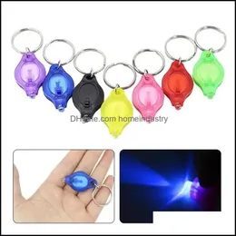 Andra festliga partier LED Keychain Mini Flashlight Party Supplies Tra Bright Key-Chain Torch med Hook Emergency Cam Lamp Bac Dhuod