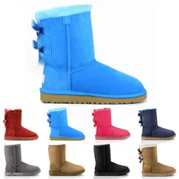 Original Quality Australia bow U Snowshoes High Women Snow Boots Soft Comfortable Sheepskin Keep Warm Plush boot With Card Dustbag Beautiful Gifts 5062G