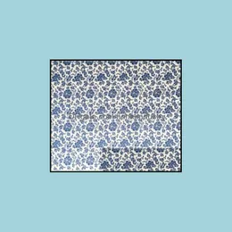 Strumenti artigianali Strumenti artigianali Carta trasferibile sottosmalto in ceramica Fiore colorato Adesivo bianco e blu 54X37Cm Industria domestica ad alta temperatura Dhaxj