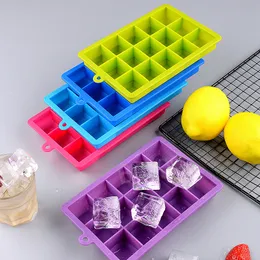 15 rutnät 24 rutnät Ice Cube Maker mögel diy silikon popsicle mögel med lock kaka gelé pudding mögel kök bar isbitar mögel bh7516 tyj