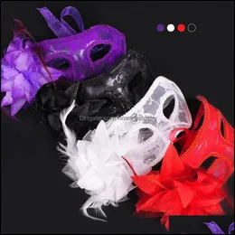 Parti Maskeleri Masquerade Parti Venedik Dans Maskesi Yan Çiçek Seksi Dantel Prenses Cadılar Bayramı Cosplay Performans Dekorasyon Aksesuarları DH4D6