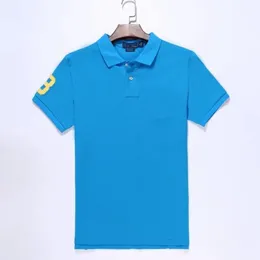 Hurtownia 2004 Summer Nowe koszulki polo europejskie i amerykańskie krótkie rękawy męskie swobodny kolor bawełniana bawełniana haftowa moda T-shirty s-2xl