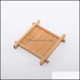 Mats Pads Handmade Cup Mat Tea Accessories Food Ceremony Bamboo Jewelry Display Coffee Coaster Dining Hall Supplies New Arrival 1 4M Dhd30