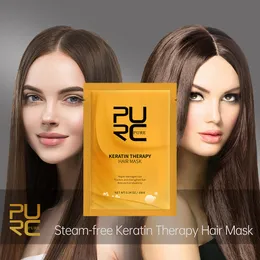 PURC Keratin Therapy Маска для волос с аргановым маслом Восстанавливает поврежденные волосы Восстановление мягких волос Уход за кожей головы Кондиционер 10 мл