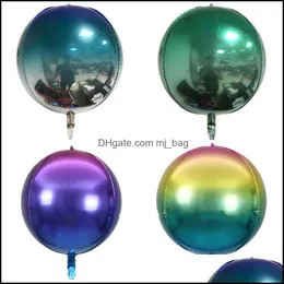 Party Decoration 22 Inches Rainbow Balloons Aluminum Film Mti Color Gradient Wrinkle Balloon Hanging Birthday Wedding Party Decor 1 8 Dh8Co