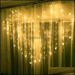 Party Decoration LED Love Love Heart Colorf Lampe Festival Fenster Vorh￤nge Eiszapfen Leuchten Stringzimmer Kupferdrahtblitz 22XC L1 D DHSXU