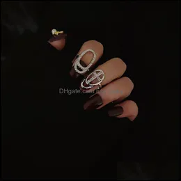 Band Rings Ins Cool Wind High Sense Fingertip Ring Minority Design Nail Kvinnlig mode Personlig dekoration Kvinnor Designer 1856 T2 DHP2S