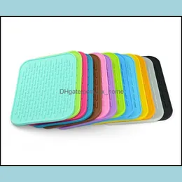 Matten Pads Quadrat Sile Wärme Insation Tischset Rutschfeste Geschirr Matte MTI Farbe Anti Verbrühung Pad Home Küche Tisch Dekoration 2 5TZ Dhwoj