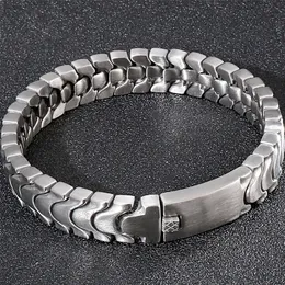 Pulseira de pulseira de 12 mm 12 mm fosco de aço inoxidável masculino em faixas manuais Bracelets machos jóias de ferro mannen braçólage item 220831