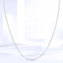 Zincirler Klasik Temel Zincir% 100 Gerçek 925 Sterling Gümüş Kolye Kadınlar için ayarlanabilir 45cm O zincir ince mücevher moda kolye