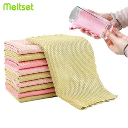 Cleaning Cloths No Trace Glass Cleaning Towel Absorbent Dish Cloth for Tableware Kitchen Rag Towel for Kitchen Household Cleaning Tool 220901