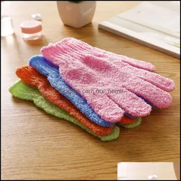 Bath Brushes Sponges Scrubbers Wholesale Moisturizing Spa Skin Care Cloth Bath Glove Five Fingers Exfoliating Gloves Face Body Bath Dhklr