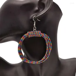 Kolczyki Dangle Ukebay luksusowy metalowy ręcznie robiony biżuteria okrągła kropla kobiet