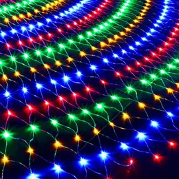 Dizeler 6x4m 672 LEDS Noel Çelenkleri LED String Net Lights Peri Noel Partisi Bahçe Düğün Dekorasyon Perdesi