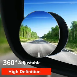 Interiörstillbehör 1/2st HD vid vidvinkel justerbar bil bakvy konvex spegel Auto bakre bakre fordon blind spot Rimless