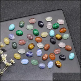 Stone 6x8mm platt baksida diverse Loose Stone Oval Cab Cabochons p￤rlor f￶r smycken som g￶r l￤kande kristall grossist droppleverans 2021 dh dhuzf