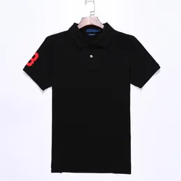 2023SS Men's solid color short sleeved lapel cotton T-shirt shows casual luxury accessories in summer