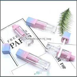 저장 병 항아리 정사각형 립 광택 용기 그라디언트 3.5ml 플라스틱 립스틱 튜브 투명한 서브 포장기 바닥 chapstick dhbye