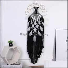 Sztuka i rzemiosło łapacze marzeń do sypialni Tassel WALING WAKING BŁOGADZIĆ Prezent ręcznie robione DreamCatchers Decor Home Feather O Homeindustry Dhqjh