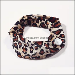 Party Favor Leopard Printing Head Wrap Elastic knappar Kvinnor Fashion Hårband Snoods Hair Hoop Bands Tyg Hår Bindande 2 45py C2 DR DH4PK