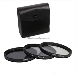 Filtreler 3 Arada 1 Gri ND2 ND4 ND8 Lens Filtre Kiti Seti 49mm 52mm 55mm 58mm 62mm 67mm 72mm 77mm 77mm 77mm Canon Nikon Kamera Damlası Del Fansummer DHP9K