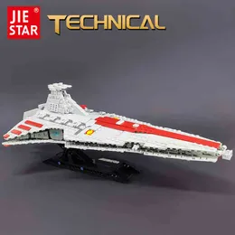 Block Blocks 67106 Jiestar High-Tech Moc Venator Attack Cruiser Fighter Destroyer Brick Technical Model Building Star Blocks Space Ship Toys T220901