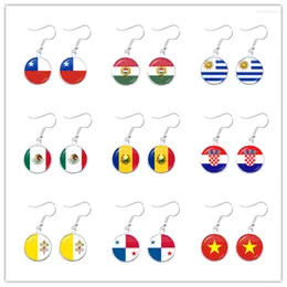 Ohrhänger mit Nationalflagge, Tropfen, Chile, Ungarn, Uruguay, Mexiko, Rumänien, Kroatien, Vatikan, Panama, Vietnam, Schmuck für Frauen, Geschenk