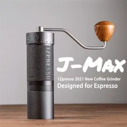 Manual kaffekvarnar 1Zpresso JMax Grinder Hand Mill 48mm belagd Burr designad för espresso med en unik extern justering 220830