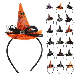 Party Decoration Halloween Pumpkin Headband Orange Witch Cosplay Headdress Christmas Party Props Hair Accessories Hat 21 Colors F0901